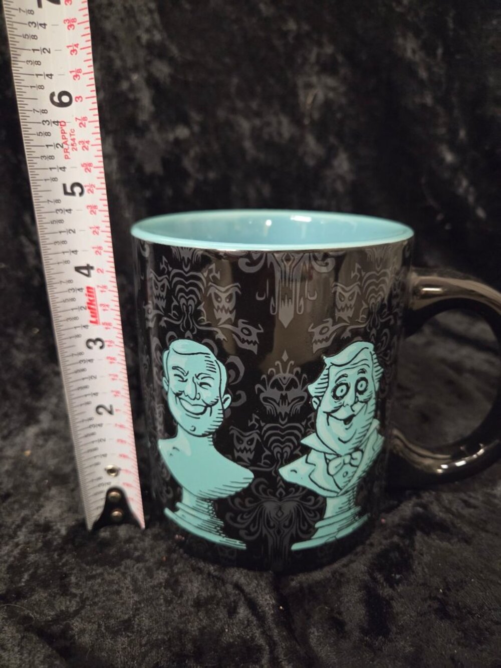 Disney Haunted Mansion Black & Teal Mug Ghost Busts & Gothic - Picture 6 of 7
